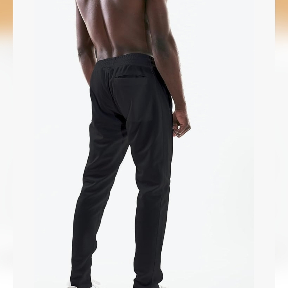 Men's Black Performance Jogger Pants With Zip Pockets